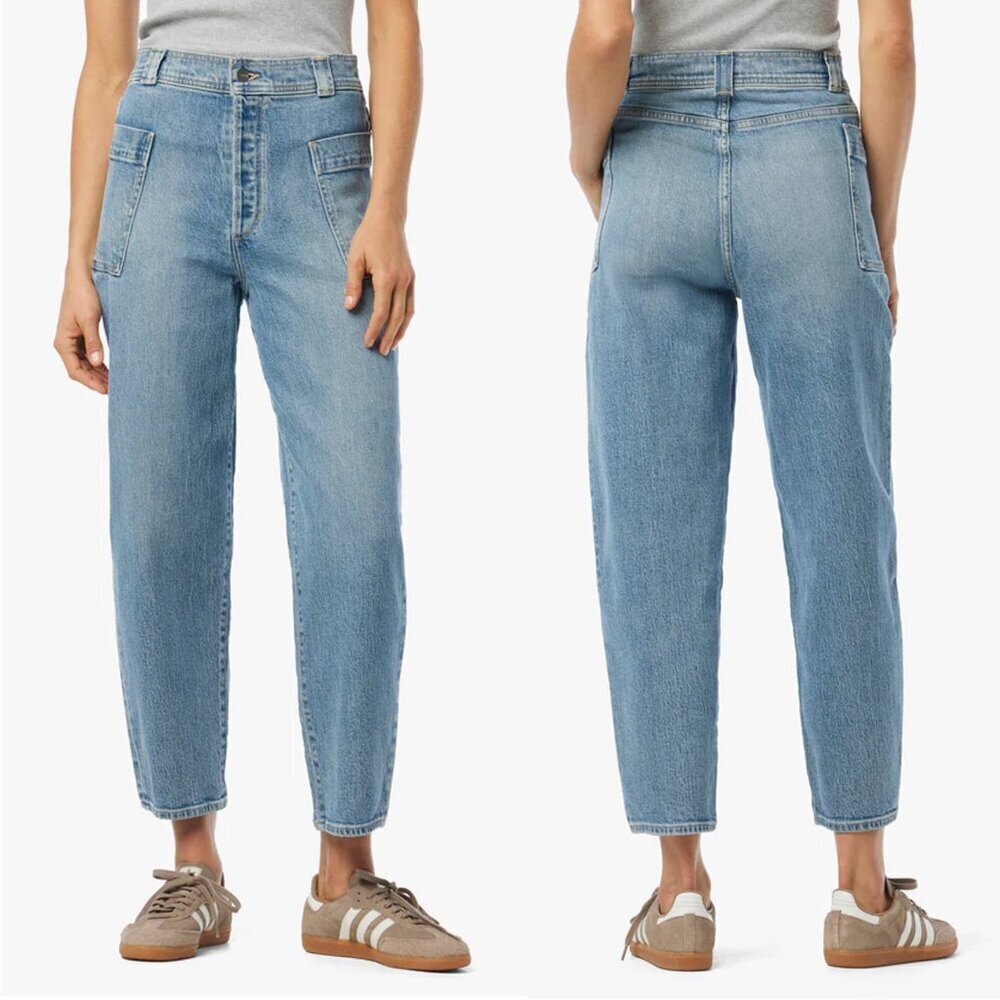 NWT New $198 Joe's Pheobe Patch Pocket Barrel Leg Jeans In So Special Size 27